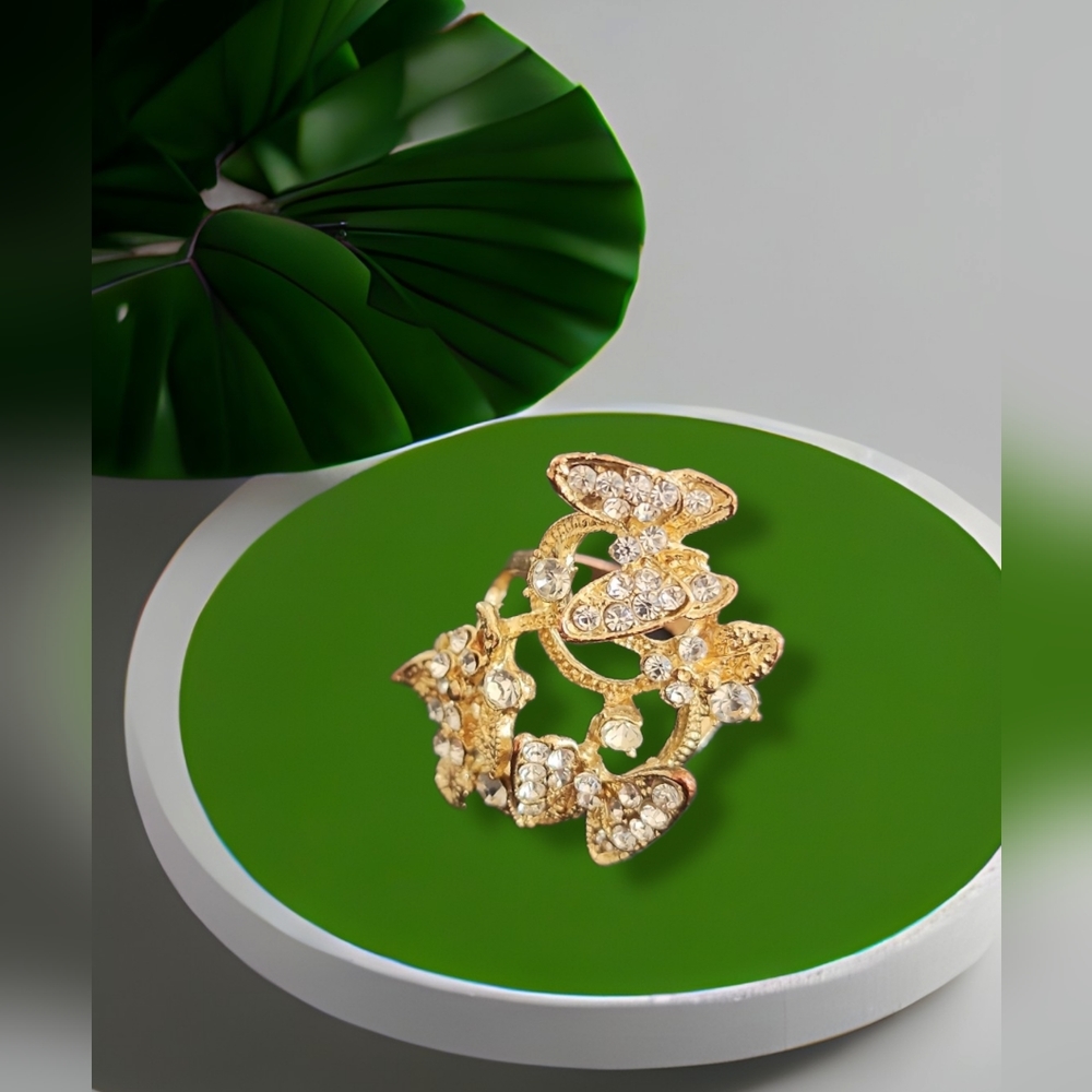 Butterfly Gold Plated Statement Ring - image 1